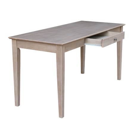International Concepts Writing Desk with Drawer, Large 26 in D X 26 H, 30 W X Hardwood, Washed Gray Taupe OF09-42